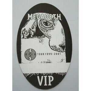 Megadeth Risk Backstage Pass Concert Tour VIP Original 1999 Heavy Metal Rock
